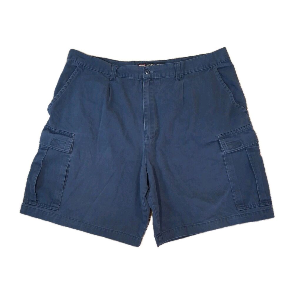 FADED GLORY MENS NAVY BLUE CARGO SHORTS SIZE 40 COTTON Y2K DADCORE LOOSE FIT